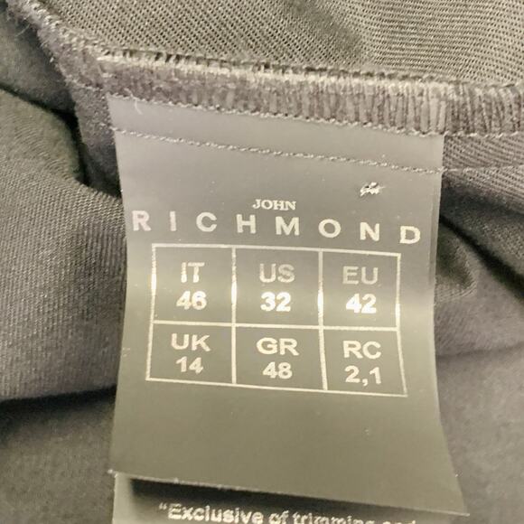 JOHN RICHMOND Size L Black Silver Cotton Blend Studded Stars Two Pockets Shirt - Picture 7 of 9